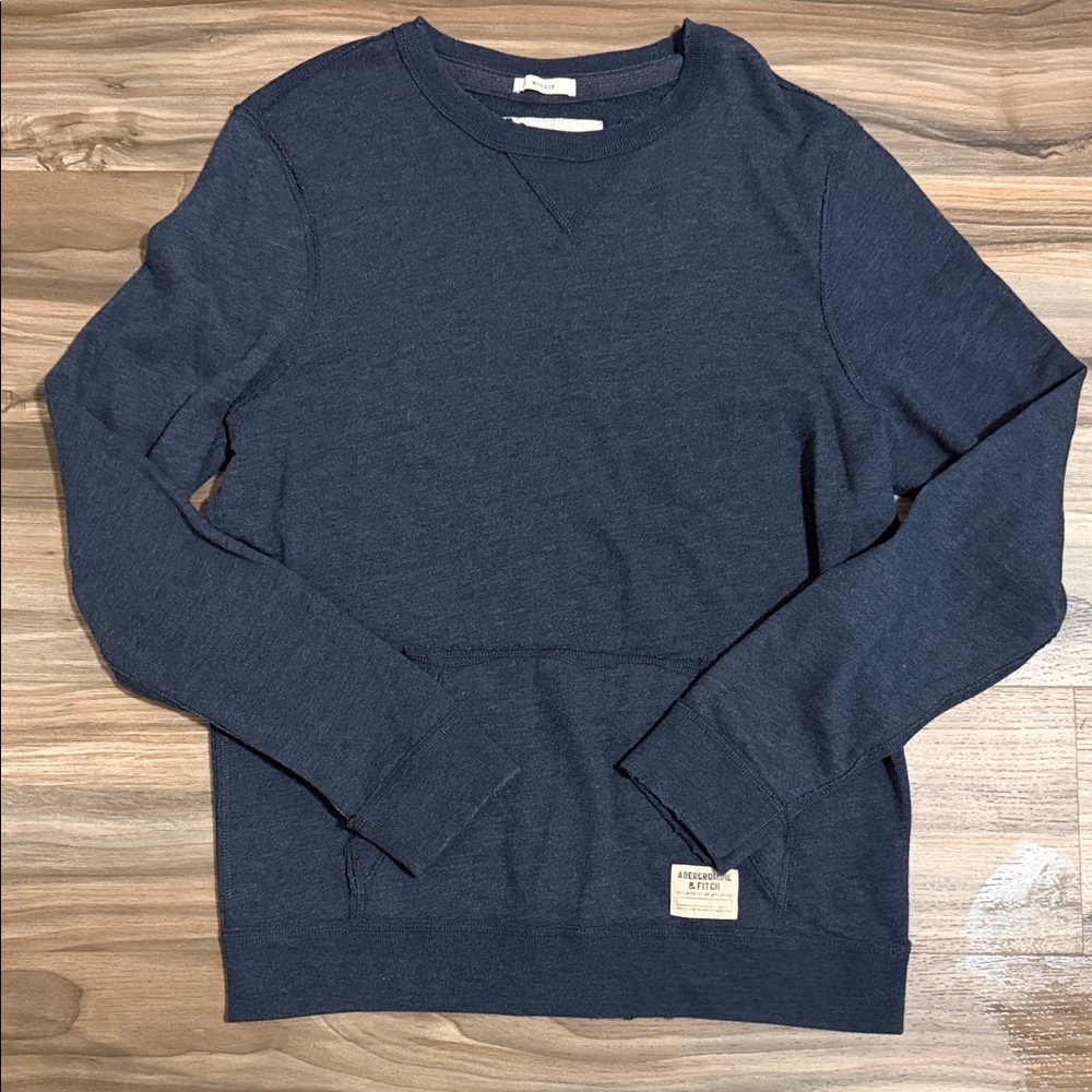 Vintage Abercrombie Muscle Pullover Men’s Size Large Kangaroo Pocket Navy